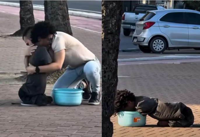 Sem pernas, Airton enfrenta o asfalto quente de Manaus